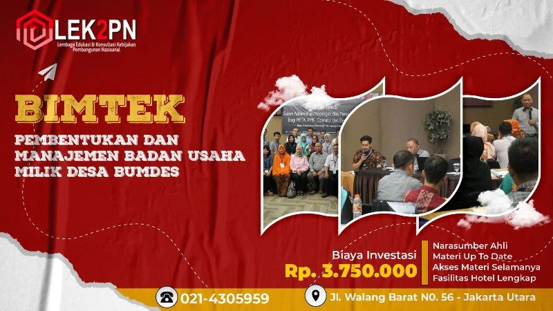 BIMTEK PEMBENTUKAN DAN PENGUATAN MANAJEMEN BADAN USAHA MILIK DESA