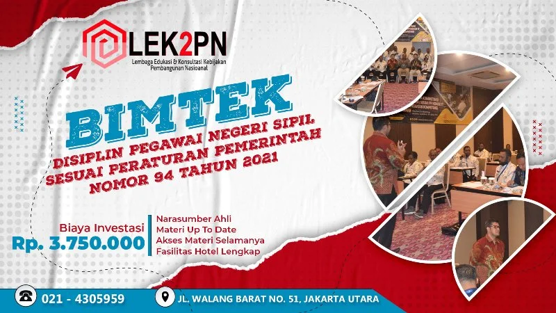 BIMTEK DISIPLIN PEGAWAI NEGERI SIPIL SESUAI PERATURAN PEMERINTAH NOMOR 94 TAHUN 2021